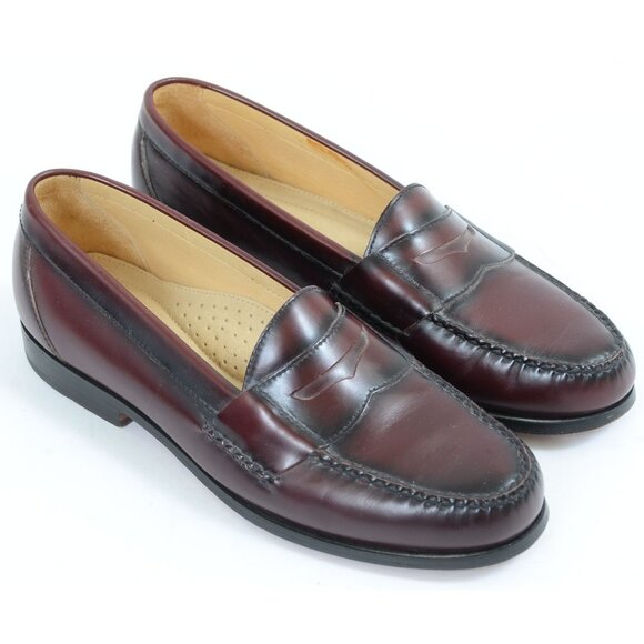 G.H. Bass & Co. Men\'s 10D Burgundy Leather Penny Loafers Dress Shoe Preppy main image 5